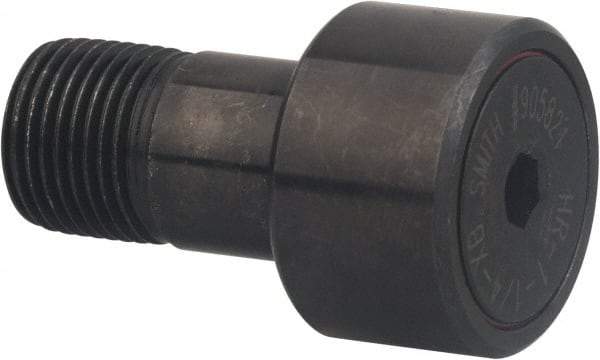 Accurate Bushing - 3-1/2" Roller Diam x 2" Width, 1-3/4" Stud Diam x 2-3/4" Length, Sealed Heavy Stud Cam Follower with Hex - Carbon Steel, 1-3/8" Thread Length, 1-3/4-12 Thread, 4-3/4" OAL, 29,660 Lb Dynamic Cap - Caliber Tooling