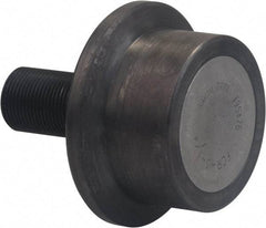 Accurate Bushing - 85mm Roller Diam x 52mm Width, 30mm Stud Diam x 69.5mm Length, Flanged Load Roller - Carbon Steel, 40mm Thread Length, M30 x 3.5 Thread, 121.5mm OAL, 63,600 N Dynamic Cap, 89,900 N Static Cap - Caliber Tooling