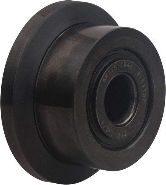 Accurate Bushing - 1-3/4" Bore, 5" Roller Diam x 2-3/4" Roller Width, Carbon Steel Flanged Yoke Roller - 33,300 Lb Dynamic Load Capacity, 2-7/8" Overall Width - Caliber Tooling