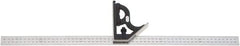 Starrett - 2 Piece, 600mm Combination Square Set - 0.5 & 1mm (Metric) Graduation, Hardened Steel Blade, Cast Iron Square Head - Caliber Tooling