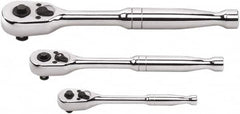 GearWrench - 1/4", 3/8" & 1/2" Drive Pear Head Ratchet Set - Full Polish Chrome Finish, Various Lengths, 45 Gear Teeth, Standard Handle, Standard Head - Caliber Tooling