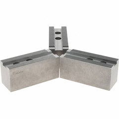 Abbott Workholding Products - 1.5mm x 60° Serrated Attachment, Square Soft Lathe Chuck Jaw - 3 Jaws, Steel, 1.6929" Btw Mount Hole Ctrs, 6-1/2" Long x 2-1/2" Wide x 3" High, 1.0039" Groove, 0.7874" & 20mm Fastener - Caliber Tooling