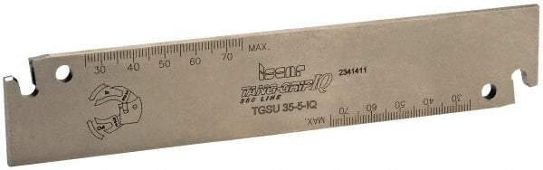 Iscar - 1.378" Blade Height, 0.157" Blade Width, 7.087" OAL, Neutral Cut, Single End Indexable Cut-Off Blade - TGSU Blade, Tang-GripIQ Series - Caliber Tooling