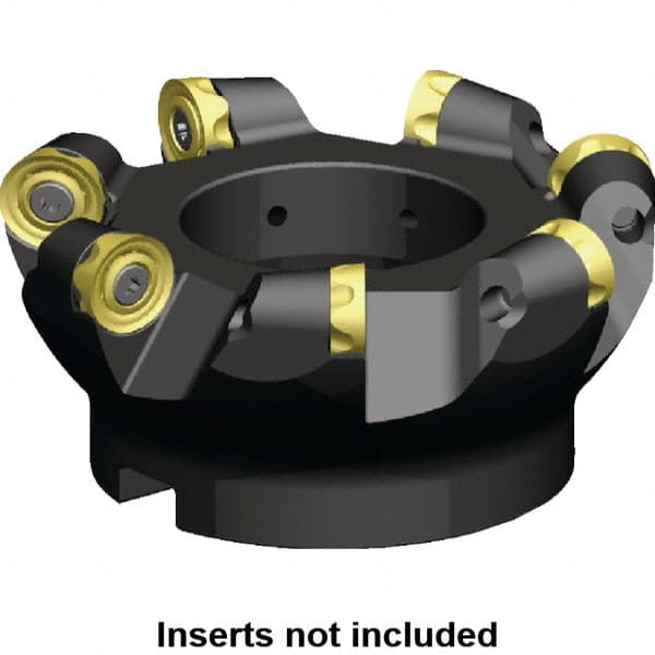 Kennametal - 180mm Cut Diam, 10mm Max Depth, 60mm Arbor Hole, 9 Inserts, RCGX 2006... Insert Style, Indexable Copy Face Mill - KSRM Cutter Style, 10,700 Max RPM, 63mm High, Through Coolant, Series KSRM - Caliber Tooling