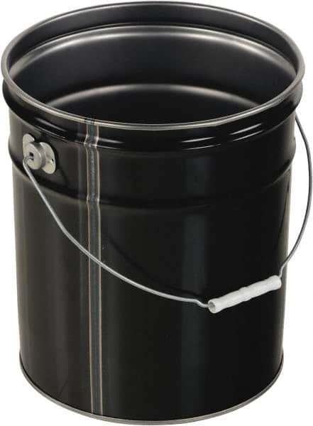 Vestil - 5 Gal Black Steel Pail - 13-3/8" High - Caliber Tooling