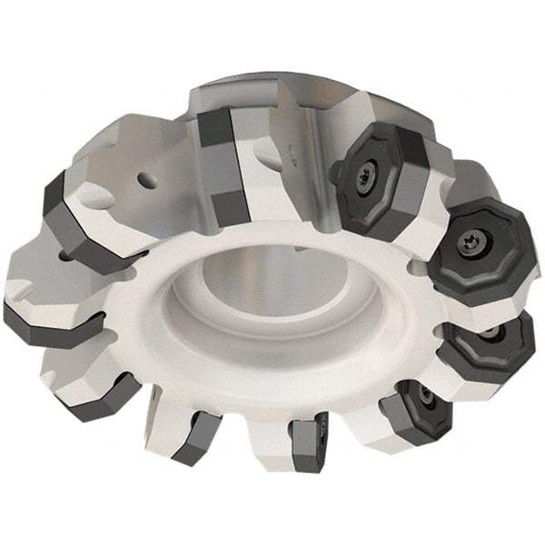 Iscar - 2.99" Cut Diam, 1" Arbor Hole, 0.217" Max Depth of Cut, 45° Indexable Chamfer & Angle Face Mill - 5 Inserts, ON.U 0806 Insert, Right Hand Cut, 5 Flutes, Series 16Mill - Caliber Tooling