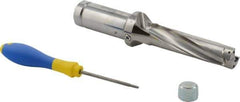 Iscar - 4" Max Drill Depth, 4xD, 1" Diam, Indexable Insert Drill - 1-1/4" Shank Diam, Whistle Notch Shank - Caliber Tooling