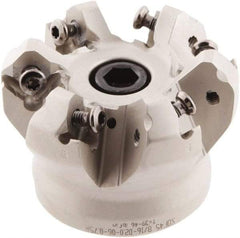 Iscar - 2" Cut Diam, 3/4" Arbor Hole, 0.138" Max Depth of Cut, 45° Indexable Chamfer & Angle Face Mill - 6 Inserts, ONHU 0505\xB6OXMT 0507\xB6S845 SN.U 1305 Insert, Right Hand Cut, 6 Flutes, Series Helido - Caliber Tooling