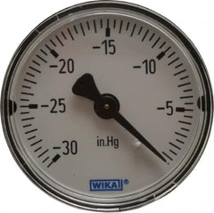 Wika - 2" Dial, 1/4 Thread, 30-0 Scale Range, Pressure Gauge - Center Back Connection Mount, Accurate to 3-2-3% of Scale - Caliber Tooling