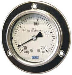 Wika - 2-1/2" Dial, 1/4 Thread, 0-15,000 Scale Range, Pressure Gauge - Lower Back Connection Mount, Accurate to 2-1-2% of Scale - Caliber Tooling