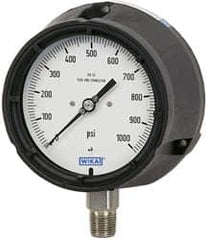 Wika - 4-1/2" Dial, 1/2 Thread, 30-0-30 Scale Range, Pressure Gauge - Lower Connection Mount, Accurate to 0.5% of Scale - Caliber Tooling