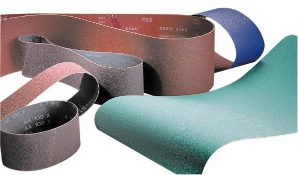 Made in USA - 4" Wide x 106" OAL, 60 Grit, Silicon Carbide Abrasive Belt - Silicon Carbide, Medium, Coated, X/Y Weighted Cloth Backing, Wet/Dry, Series S181 - Caliber Tooling