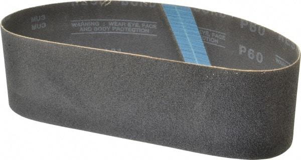 Made in USA - 3" Wide x 24" OAL, 60 Grit, Silicon Carbide Abrasive Belt - Silicon Carbide, Medium, Coated, X/Y Weighted Cloth Backing, Wet/Dry, Series S181 - Caliber Tooling