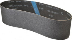 Made in USA - 4" Wide x 36" OAL, 60 Grit, Silicon Carbide Abrasive Belt - Silicon Carbide, Medium, Coated, X/Y Weighted Cloth Backing, Wet/Dry, Series S181 - Caliber Tooling