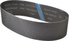 Made in USA - 4" Wide x 36" OAL, 80 Grit, Silicon Carbide Abrasive Belt - Silicon Carbide, Medium, Coated, X/Y Weighted Cloth Backing, Wet/Dry, Series S181 - Caliber Tooling