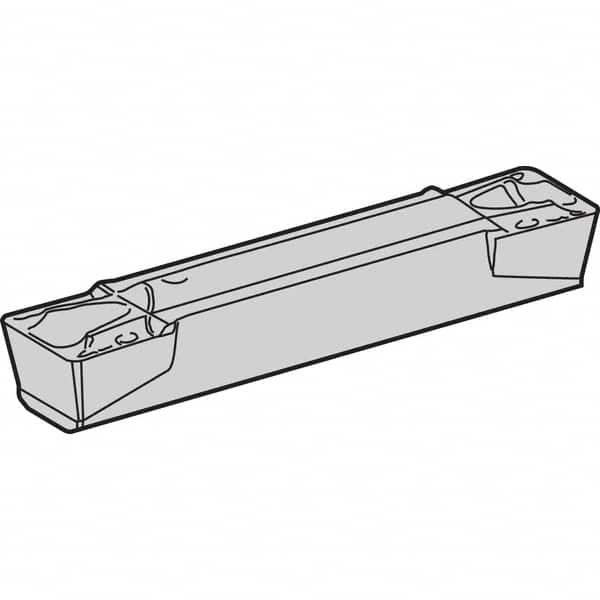 Kennametal - 0405A4G GUP Grade KCP10, 4.05mm Cutting Width Carbide Grooving Insert - 3.4mm Max Depth of Cut, Neutral, 0.8mm Corner Radius, TiAlN Finish - Caliber Tooling