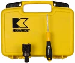 Kennametal - 1-1/4" Cut Diam, 0.735" Max Depth of Cut, 1.614" OAL, Indexable Square Shoulder Helical End Mill - EC10.., EP10.. Inserts, M16 Modular Connection, 0° Lead Angle - Caliber Tooling