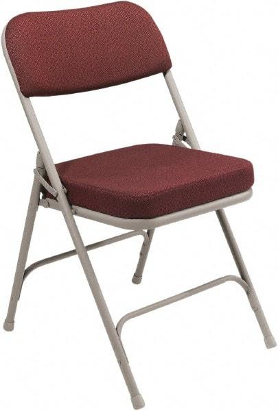 NPS - 18" Wide x 20-3/4" Deep x 32" High, Steel & Fabric Folding Chair with Fabric Padded Seat - Burgundy - Caliber Tooling