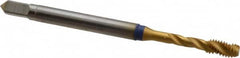 Guhring - #5-44 UNF 3 Flute 2B Modified Bottoming Spiral Flute Tap - Powdered Metal, TiN Finish, 1-15/16" OAL, Right Hand Flute, Right Hand Thread, Series 3911 - Caliber Tooling