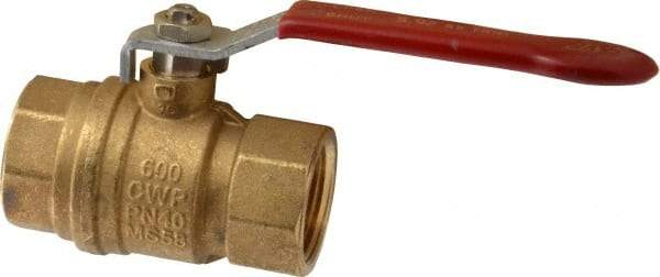 Value Collection - 1" Pipe, Full Port, Brass UL Listed Ball Valve - 1 Piece, Inline - One Way Flow, FNPT x FNPT Ends, Lever Handle, 600 WOG, 150 WSP - Caliber Tooling