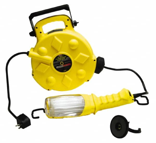 Bayco - 120 Volt, 26 Watt, Electric, Fluorescent Portable Handheld Work Light - 50' Cord, 1 Head, 1,800 Lumens, Polypropylene, 384mm Long x 351mm Wide x 135mm High - Caliber Tooling