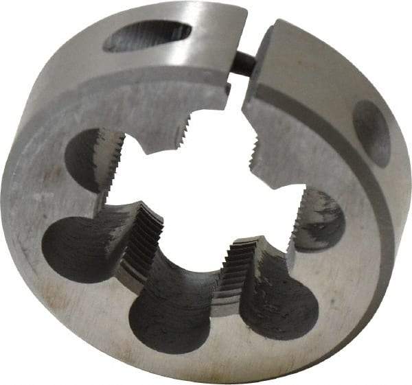 Interstate - 3/4-27 UNS Thread, 1-1/2" Outside Diam High Speed Steel Round Die - Right Hand Thread, Adjustable - Exact Industrial Supply