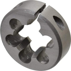 Interstate - 3/4-32 UNS Thread, 1-1/2" Outside Diam High Speed Steel Round Die - Right Hand Thread, Adjustable - Exact Industrial Supply