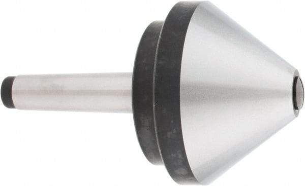 Interstate - MT3 Taper Shank, 4" Head Diam 660 Lb Capacity Live Center - 500 Max RPM, 2.76" Head Length, 4" Point Diam, 600 Lb Max Workpc, 6-1/2" OAL, Bull Nose Point - Caliber Tooling