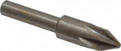 Interstate - 3/8" Head Diam, 1/4" Shank Diam, 6 Flute 60° Cobalt Countersink - Caliber Tooling