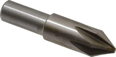 Interstate - 5/8" Head Diam, 1/2" Shank Diam, 6 Flute 60° Cobalt Countersink - Bright Finish, 2-3/4" OAL, Single End, Straight Shank, Right Hand Cut - Caliber Tooling