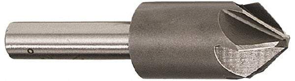 Interstate - 1-1/2" Head Diam, 3/4" Shank Diam, 6 Flute 90° Cobalt Countersink - Bright Finish, 3-1/2" OAL, Single End, Straight Shank, Right Hand Cut - Caliber Tooling