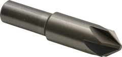 Interstate - 5/8" Head Diam, 1/2" Shank Diam, 6 Flute 82° Cobalt Countersink - Bright Finish, 2-3/4" OAL, Single End, Straight Shank, Right Hand Cut - Caliber Tooling