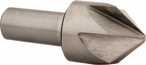 Interstate - 1-3/4" Head Diam, 1" Shank Diam, 6 Flute 90° Cobalt Countersink - Caliber Tooling