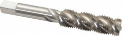 Interstate - 1/2-20 UNF 4 Flute 3B Bottoming Spiral Flute Tap - High Speed Steel, Bright Finish, 3-3/8" OAL, Right Hand Flute, Right Hand Thread, H3 - Caliber Tooling