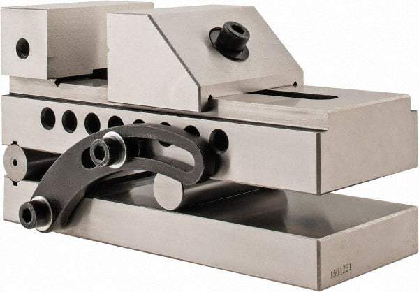 Interstate - 3" Jaw Width x 1-1/4" Jaw Height, 3-3/4" Jaw Capacity, Steel, Sine Vise - 7-1/2" OAL x 3" Overall Width x 3-5/8" Overall Height, Square to within 0.0002", Parallel to within 0.0002" - Caliber Tooling