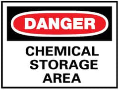 NMC - "Danger - Chemical Storage Area", 10" Long x 14" Wide, Fiberglass Safety Sign - Rectangle, 0.095" Thick, Use for Hazardous Materials - Caliber Tooling