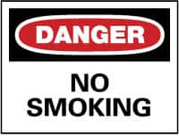 NMC - "Danger - No Smoking", 10" Long x 14" Wide, Fiberglass Safety Sign - Rectangle, 0.095" Thick, Use for Accident Prevention - Caliber Tooling