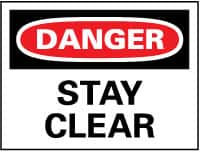 NMC - "Danger - Stay Clear of Moving Conveyors", 10" Long x 14" Wide, Aluminum Safety Sign - Rectangle, 0.04" Thick, Use for Accident Prevention - Caliber Tooling