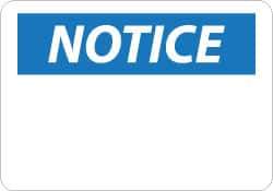 NMC - "Notice", 14" Long x 20" Wide, Aluminum Safety Sign - Rectangle, 0.04" Thick, Use for Accident Prevention - Caliber Tooling