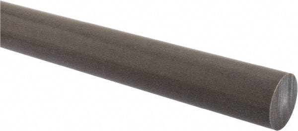 Made in USA - 2' Long, 1-1/4" Diam, Acetal (PTFE-Filled) Plastic Rod - Brown - Caliber Tooling