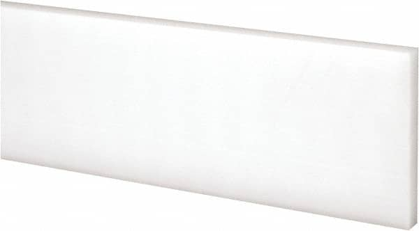 Made in USA - 2 Ft. Long x 2 Inch Wide x 1/4 Inch High, Acetal, Rectangular Plastic Bar - Natural - Caliber Tooling