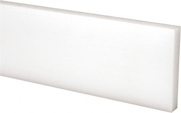 Made in USA - 4 Ft. Long x 2 Inch Wide x 3/8 Inch High, Acetal, Rectangular Plastic Bar - Natural - Caliber Tooling