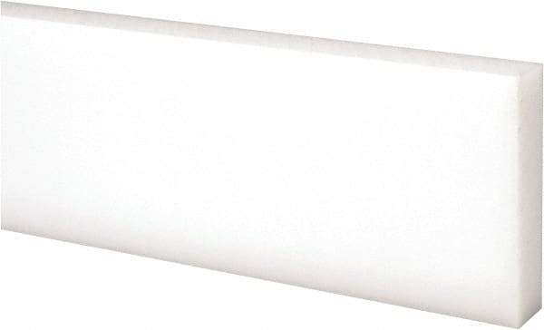 Made in USA - 2 Ft. Long x 2 Inch Wide x 1/2 Inch High, Acetal, Rectangular Plastic Bar - Natural - Caliber Tooling