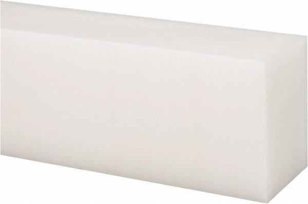 Made in USA - 1 Ft. Long x 2 Inch Wide x 1-1/2 Inch High, Acetal, Rectangular Plastic Bar - Natural - Caliber Tooling