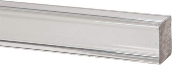 Made in USA - 6 Ft. Long x 1/2 Inch Wide x 1/2 Inch High, Acrylic, Square Plastic Bar - Extruded Acrylic, Clear - Caliber Tooling