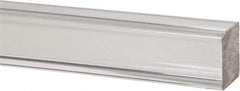 Made in USA - 6 Ft. Long x 1 Inch Wide x 1 Inch High, Acrylic, Square Plastic Bar - Extruded Acrylic, Clear - Caliber Tooling