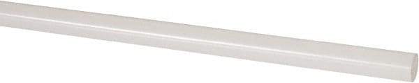 Made in USA - 8' Long, 3/8" Diam, PVDF Plastic Rod - White - Caliber Tooling