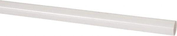 Made in USA - 4' Long, 1/2" Diam, PVDF Plastic Rod - White - Caliber Tooling