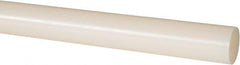 Made in USA - 8' Long, 1" Diam, PVDF Plastic Rod - White - Caliber Tooling