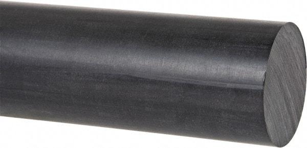 Made in USA - 4' Long, 3/8" Diam, PPO (Noryl) Plastic Rod - Black - Caliber Tooling